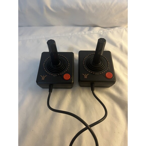 Original Atari 2600 Joystick Controllers Black Orange Trim OEM - Lot Of Two - Picture 4 of 5